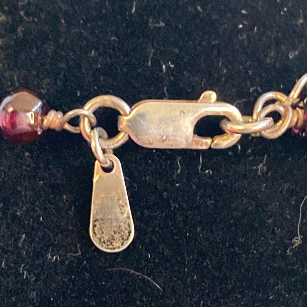 SILPADA Retired Faceted Red GARNET Beaded Sterling Silver Necklace N1053 - Picture 6 of 13